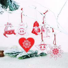 圣诞节木质挂件北欧ins风创意圣诞树挂件装饰品小鹿橱窗场景布置