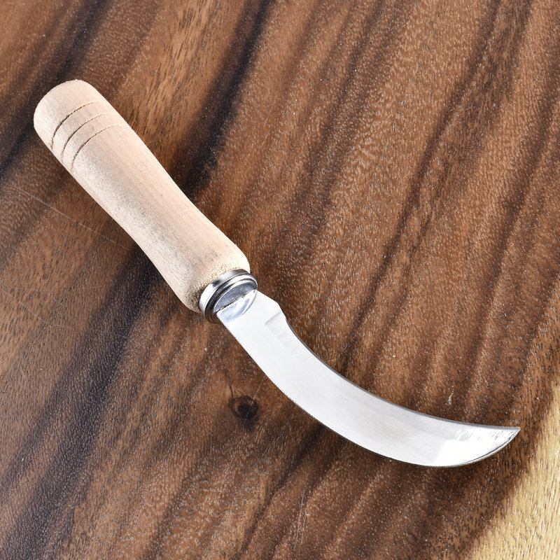 不锈钢水果刀菠萝刀具木柄香蕉水果小弯刀多功能水果削皮刀割菜刀