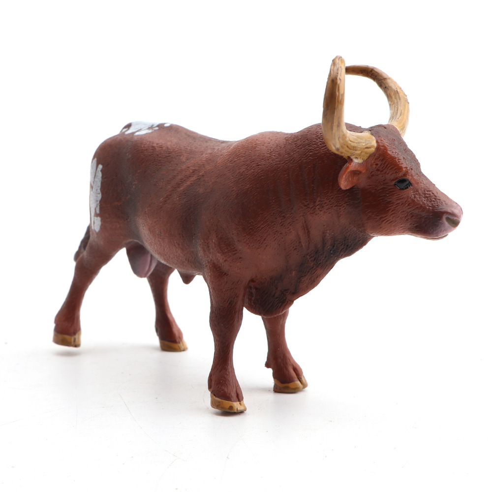 一件代发 实心德克萨斯长角牛模型塑胶迷你动物摆件儿童玩具批发