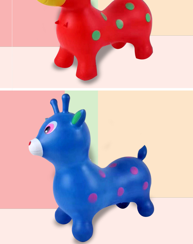 厂家批发儿童充气新款跳跳马 彩绘跳跳马玩具 中号独角跳跳马