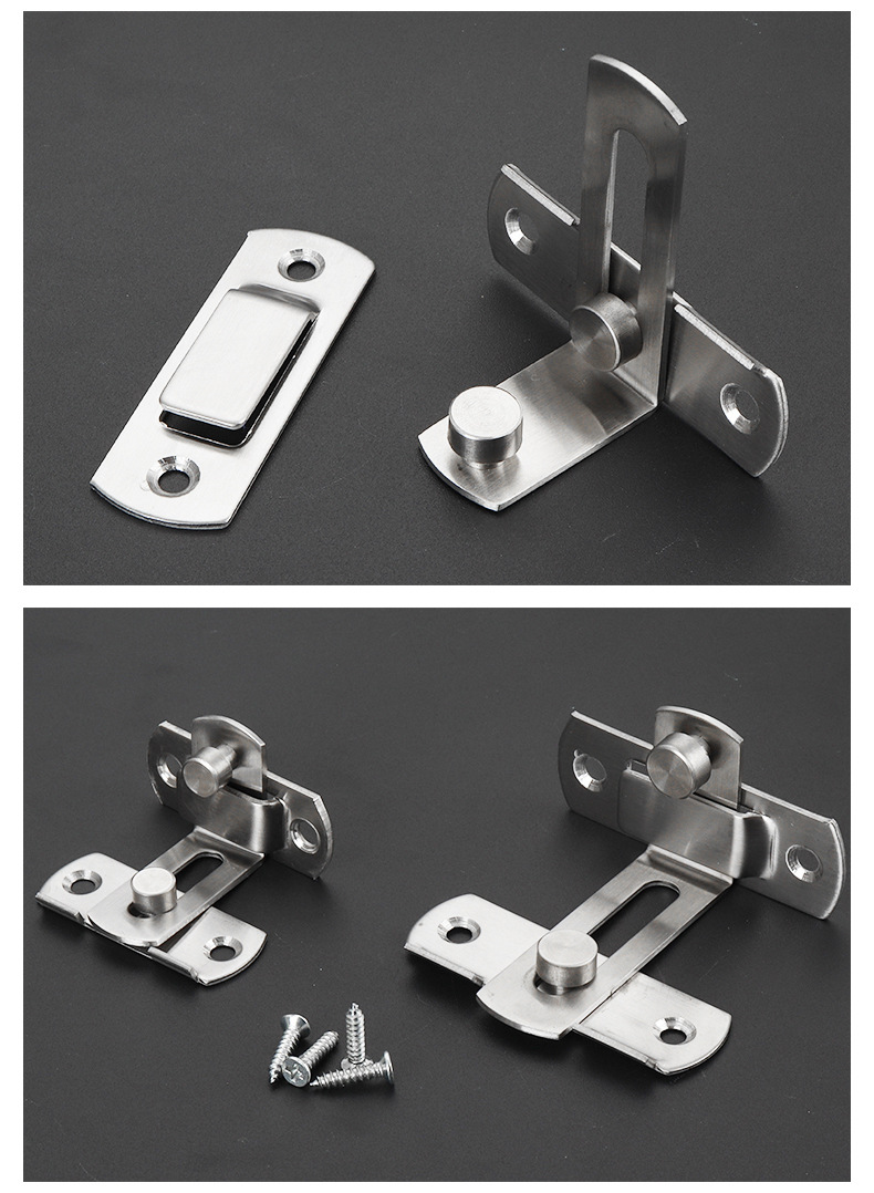 90度门扣反锁扣推拉门锁插销房门移门锁扣搭扣门栓明装扣防盗插销