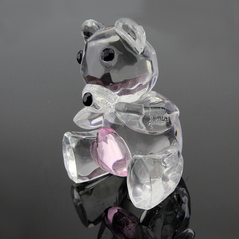 水晶小熊水晶工艺品创意礼品办公摆件生产厂家情人节礼物可定制