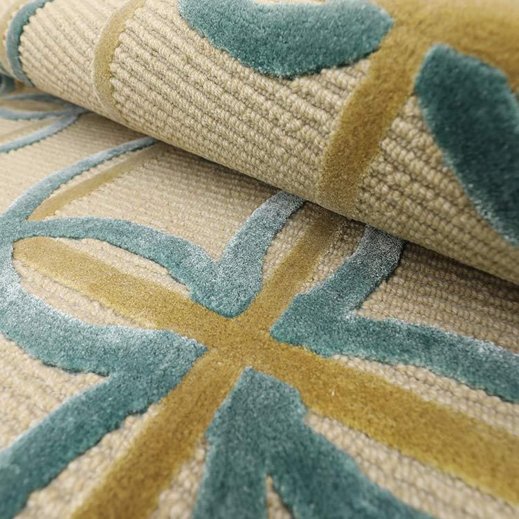 手工枪刺地毯可来图定制腈纶纯羊毛加丝剪花会议室展厅发布会地垫