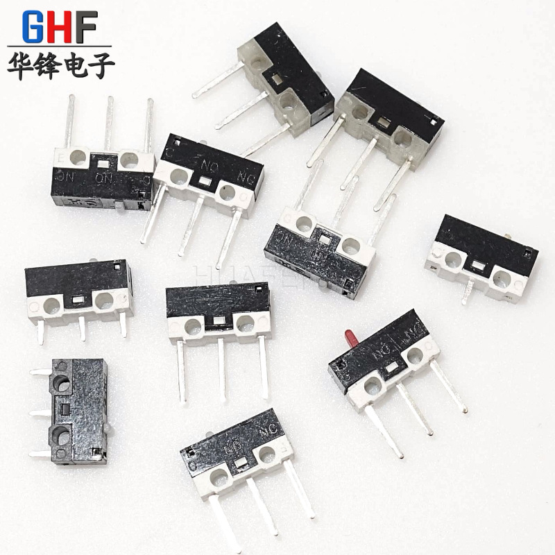 WK-03 Micro Switch Button Mouse Switch Three-Legged Micro Button without Handle Straight Leg 12.8*6.5*10 Red Dot