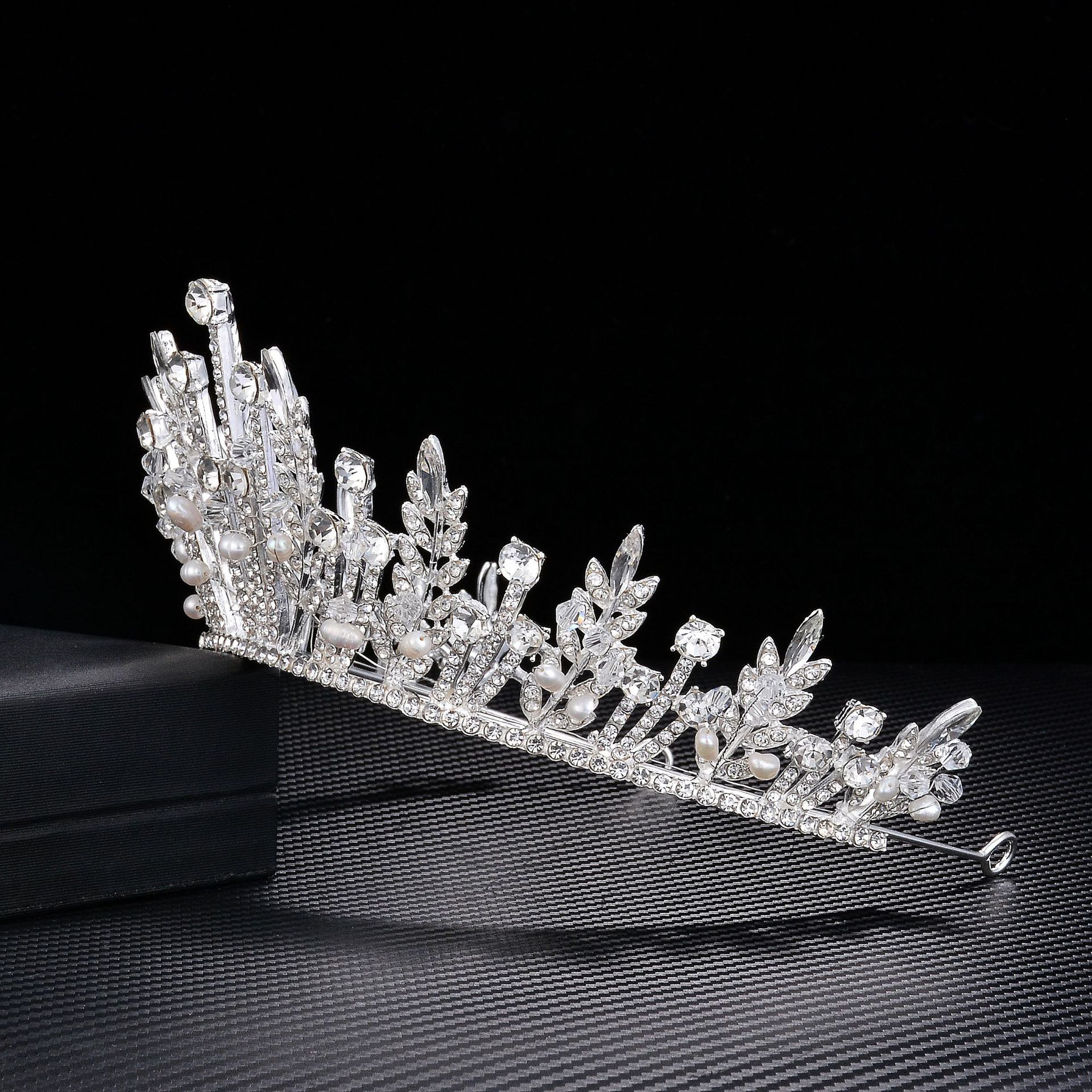 跨境专供 新款韩式全水钻结婚大皇冠 热销新娘皇冠婚纱头饰配饰品