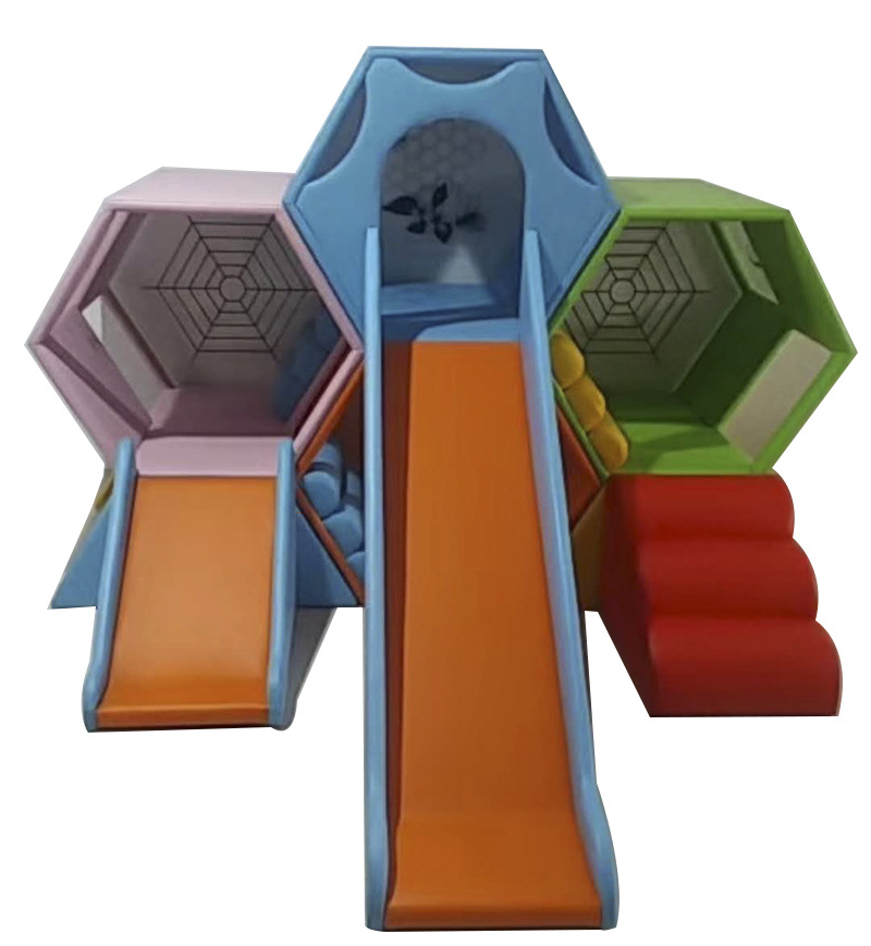 幼儿五彩蜂巢软体滑梯家用室内组合滑梯儿童攀爬体能训练器材批发