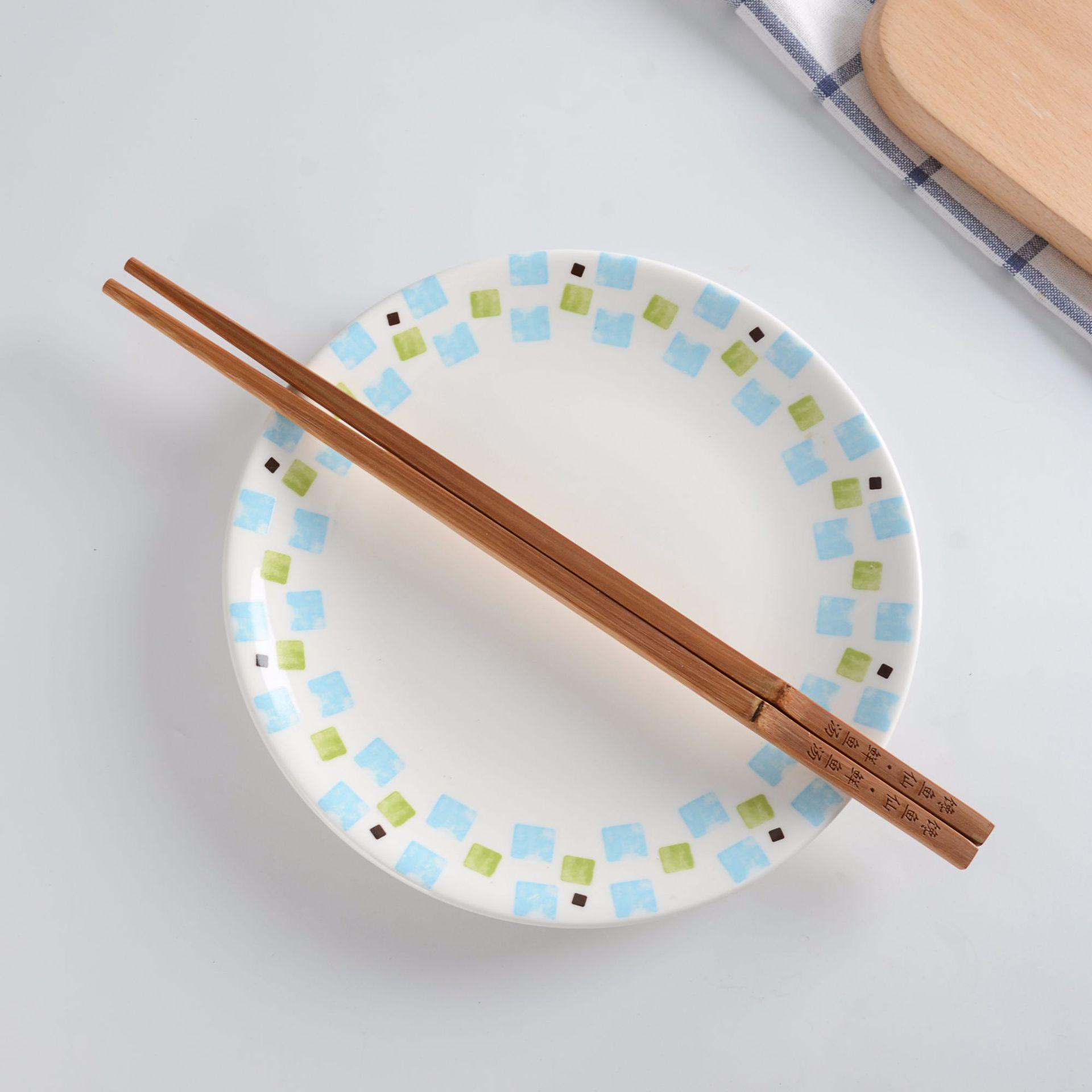 家用酒店餐具竹节筷 火锅鱼钩竹筷子 可印logo 厂家直销 公用筷