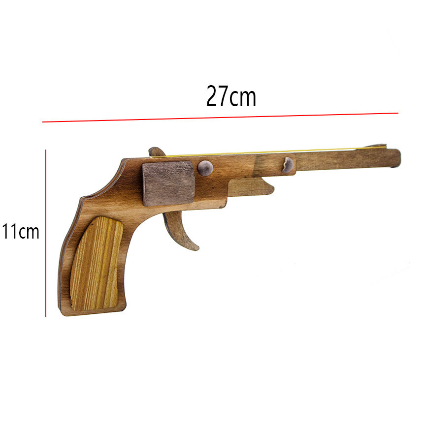 厂家直销木质手枪模型打橡皮筋儿童玩具木头枪批发 货号81720