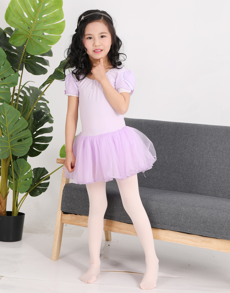 儿童舞蹈袜练功白色连裤袜挖洞袜子60d薄款女童专业芭蕾舞儿童袜