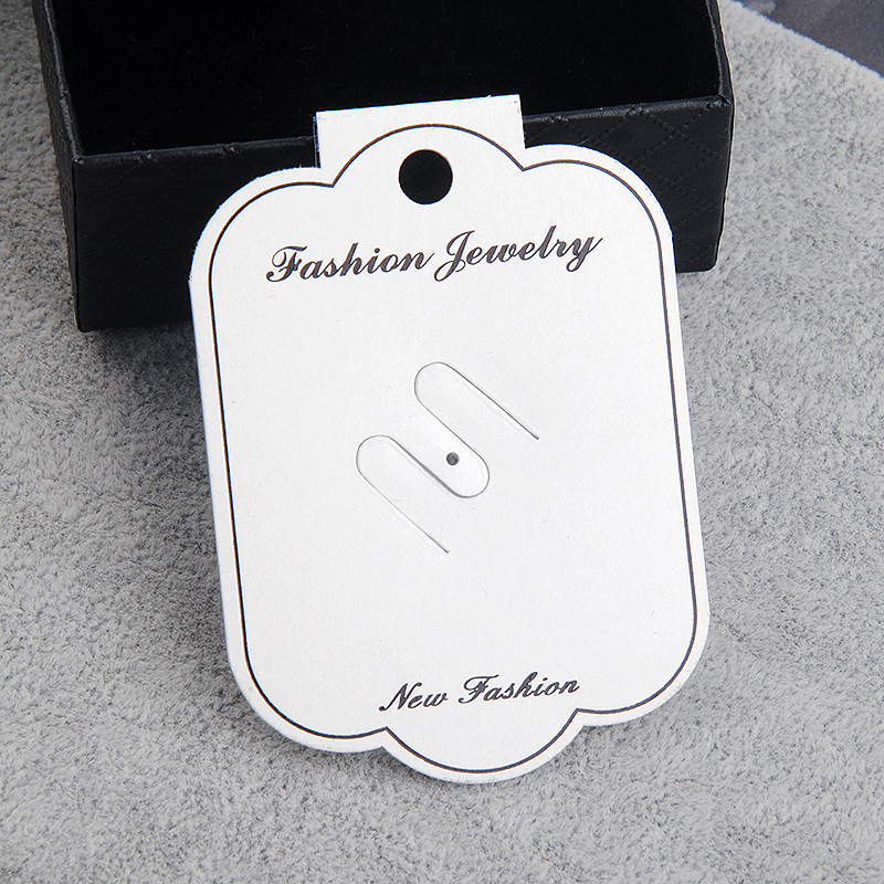 Factory Direct Sales Ornament Card Customized White Jewelry Cardboard Korean Style Flannel Brooch Necklace Packaging Card