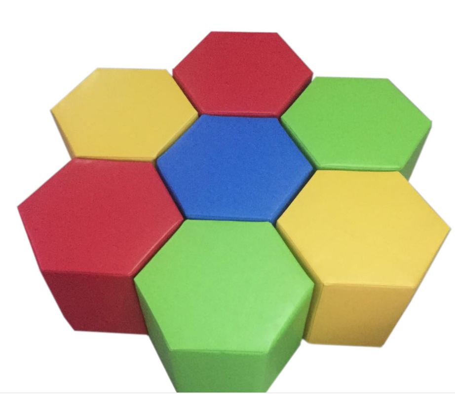 早教沙发凳皮凳彩色创意多边形圆凳软包矮凳儿童凳坐墩幼儿园凳子