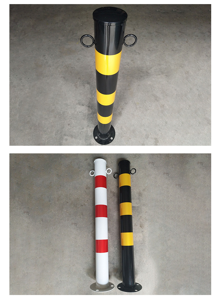 双耳交通警示柱 隔离柱铁固定立柱 防护立柱红白黑黄反光警示柱