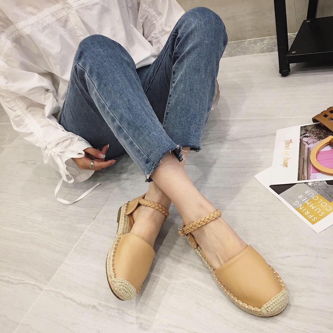 渔夫鞋女亚麻春夏色非2019新仙女搭配裙子的平底单鞋