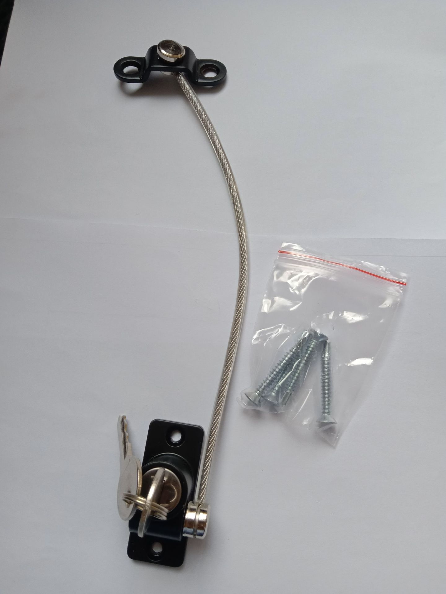 黑色窗锁 黑色窗户限位器 黑色钢丝绳锁