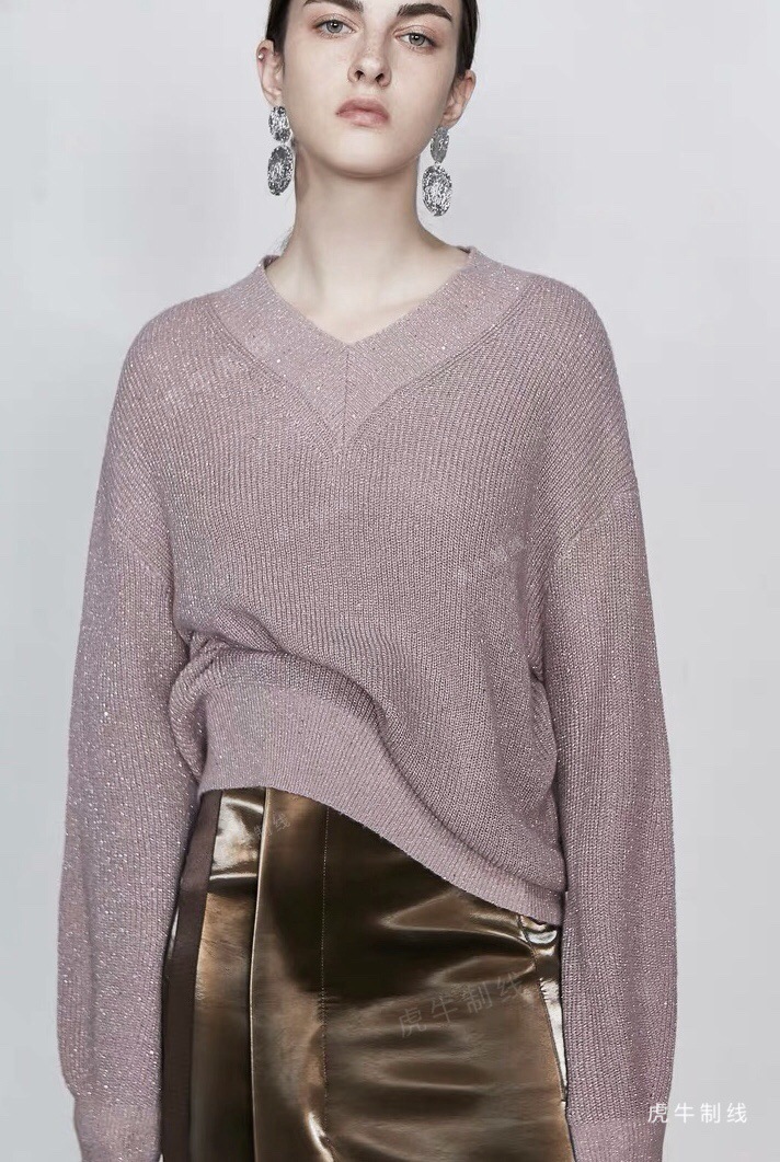 1/13nm 超小珠片羊毛晴纶拉毛纱 马海毛亮片纱 合股珠片纱