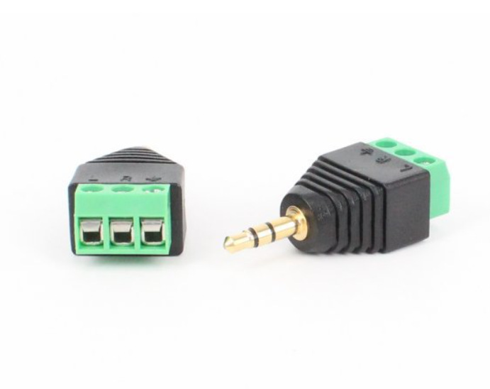 3.5mm立体声公转接线端子免焊音频转接头