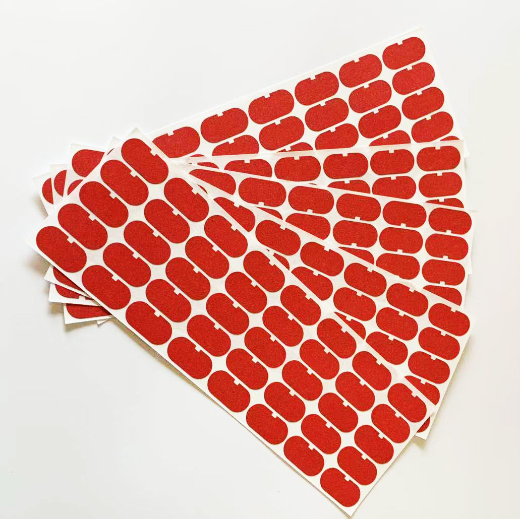 红色快巴纸冲压垫圈 带胶快巴纸螺丝垫片 阻燃绝缘纸模切可定制