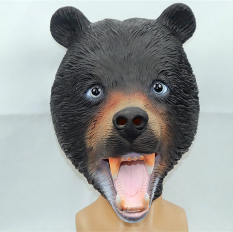 狗熊面具头套 可爱北极熊面具猫头套 万圣节cosplay动物头套面具