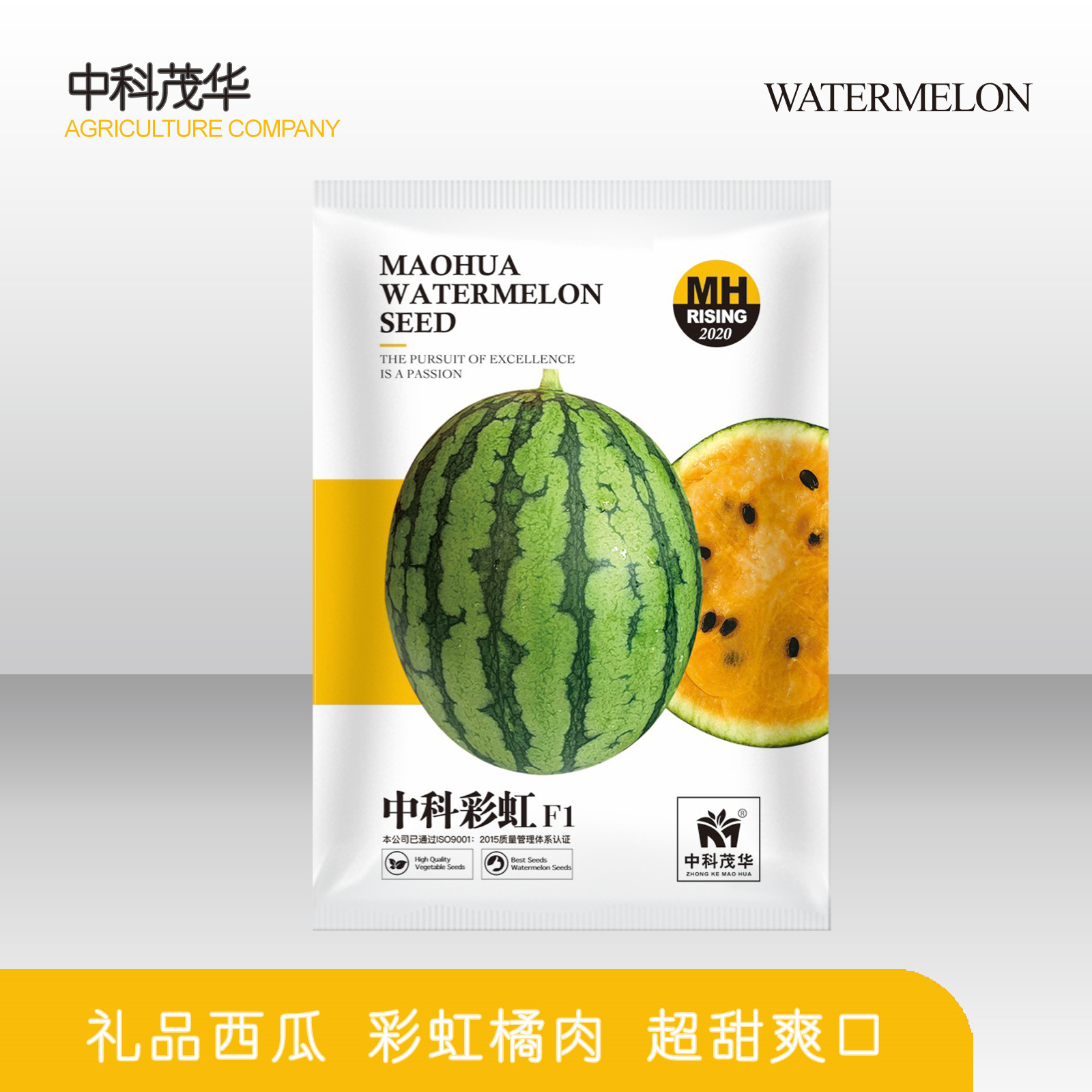 中科茂华瓜果种子中科彩虹礼品西瓜种子花皮橘黄肉新品质口感