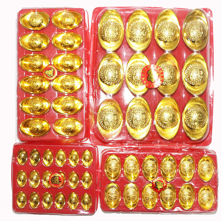 Ingot Plastic Gold Ingot Solid Celebration Ceremony Products Ornament Decoration Home Furnishings Wholesale