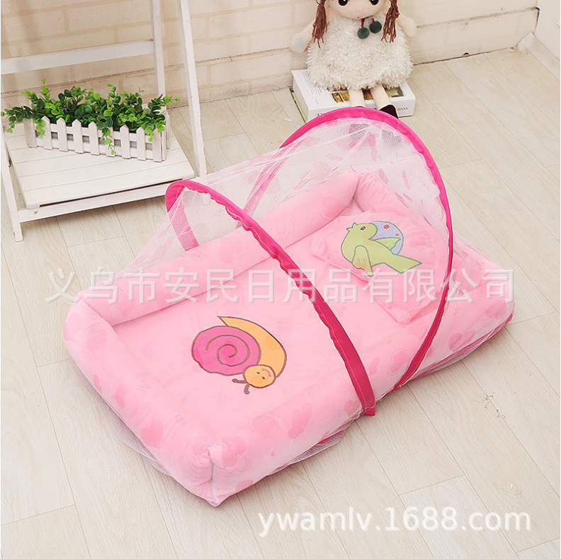 Factory Direct Sales Babies' Mosquito Net, Cartoon Mosquito Net Foreign Trade Cotton Baby Bed in Bed Newborn Uterus Bed Bionic