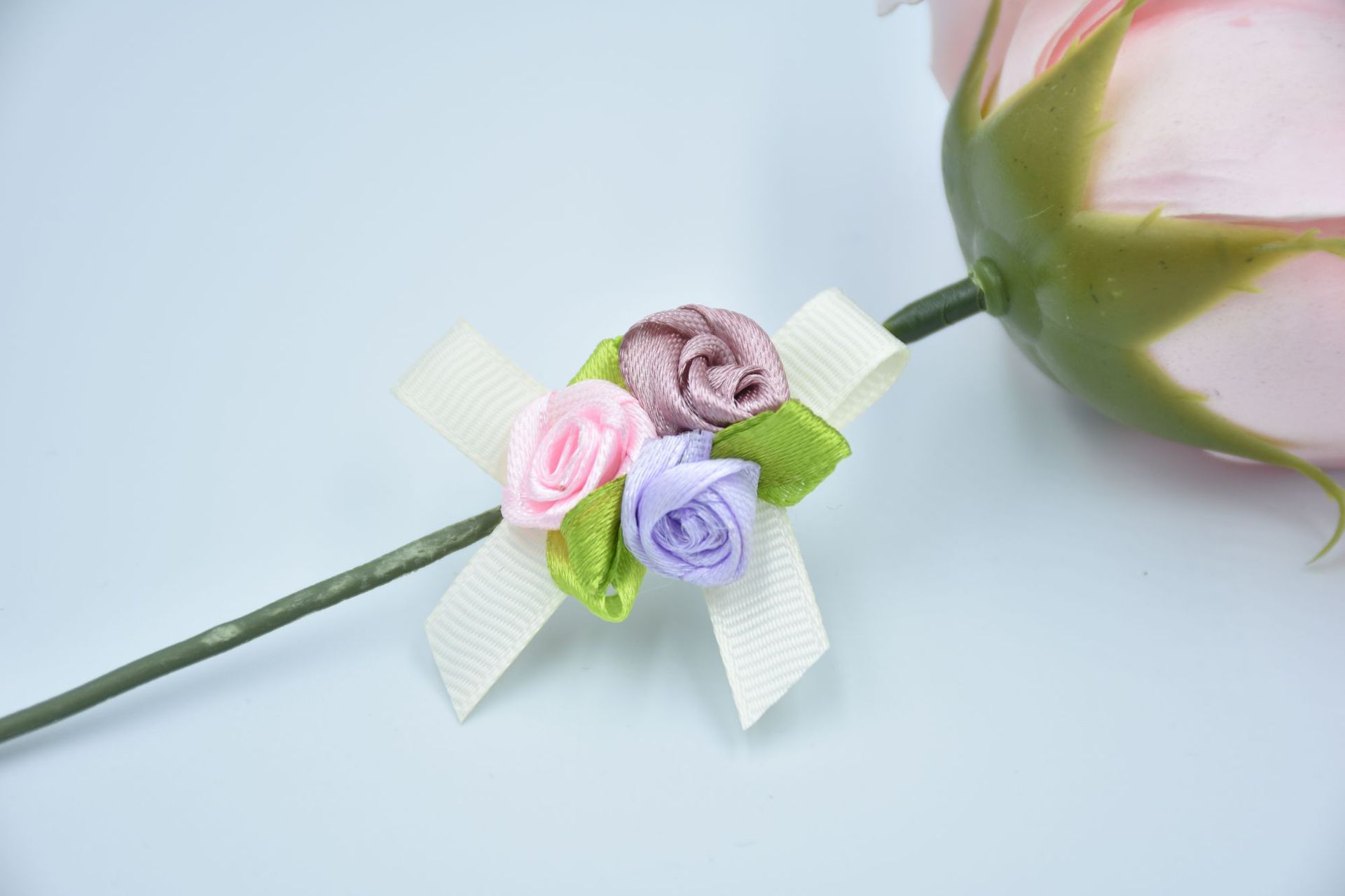 玫瑰花蝴蝶结diy手工缎带玫瑰花丝带服装饰品 厂家直销