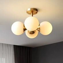全铜美式吸顶灯 北欧卧室房间灯简约大气 创意个性魔豆次卧灯具