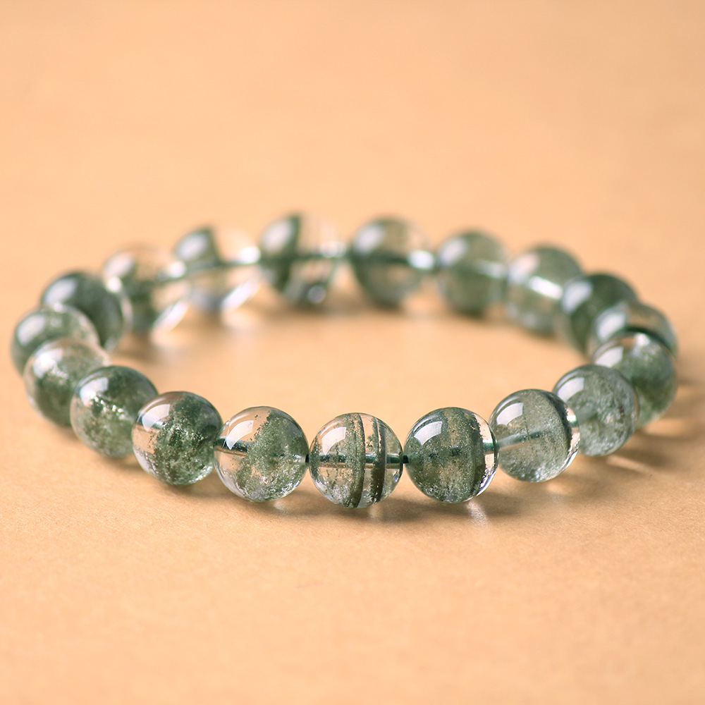 批发绿幽灵 天然聚宝盆满天星千层全景绿幽灵手链 男女水晶手串
