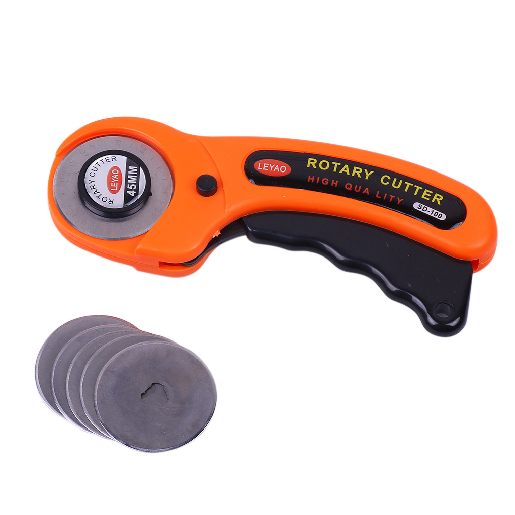 手动剪裁缝纫工具滚轮切割器配备用5片刀片家用小产品裁缝工具
