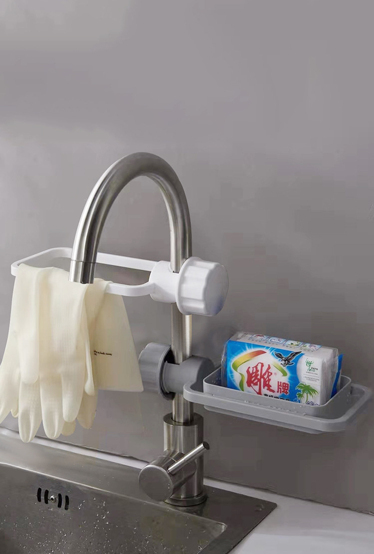 韩国原创水龙头置物架抹布沥水架家用厨房卫生间水槽收纳架