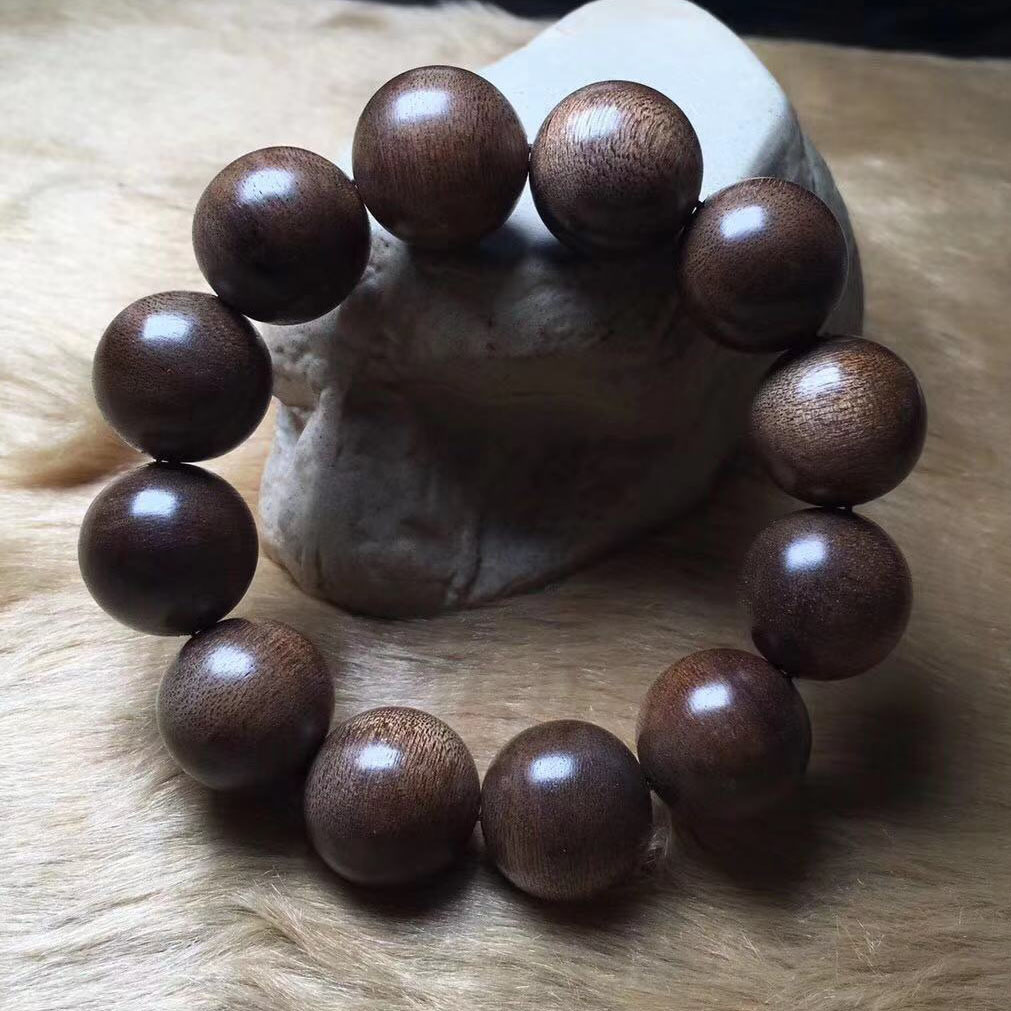 印尼黑油沉香高抛木质2.0佛珠手串 奶香味老料男女108颗手链
