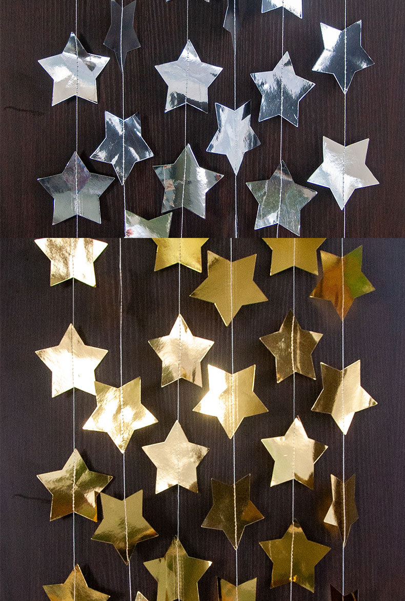 五角星拉花 星星挂饰挂件 纸片串婚庆生日新年派对情人节装饰用品