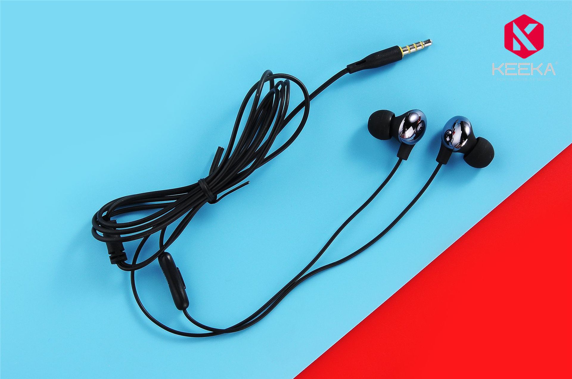 奇卡线控手机耳机金属适用苹果有线耳机入耳式带麦克风工厂直销