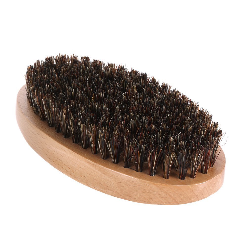 直销胡须刷 椭圆实木榉木猪鬃毛刷 男士胡子刷子 胡须造型刷 花鬃