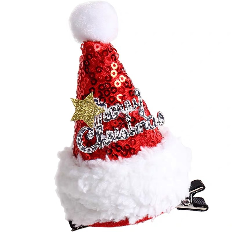 New Christmas Decorations Christmas Hat Barrettes Adult and Children Cartoon Hair Clip Festival Cute Decoration Supplies