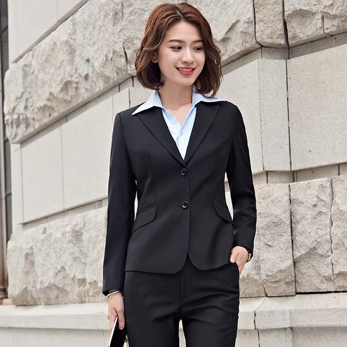 量身定制西服男女职业西装 商务定制4s店销售人员西装工作服