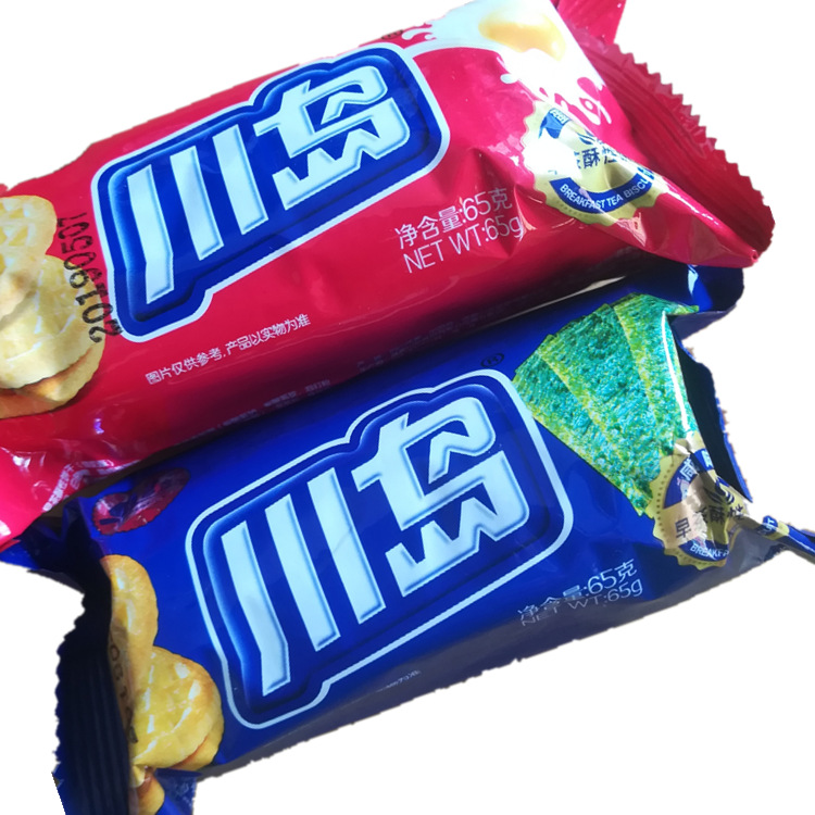 川岛65g早茶酥性饼干咸味酥/椰奶酥/果味酥/蛋奶酥/ 零食小吃批发