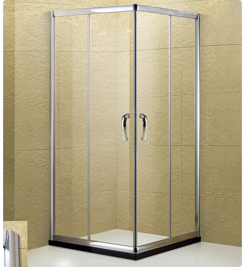厂家直销 铝合金方形淋浴房 两固两活6mm钢化玻璃淋浴房推拉门
