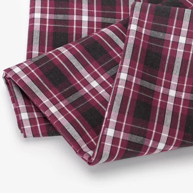 秋冬童装服装园服面料tc布批发 tc面料色织格子布 苏格兰格子布