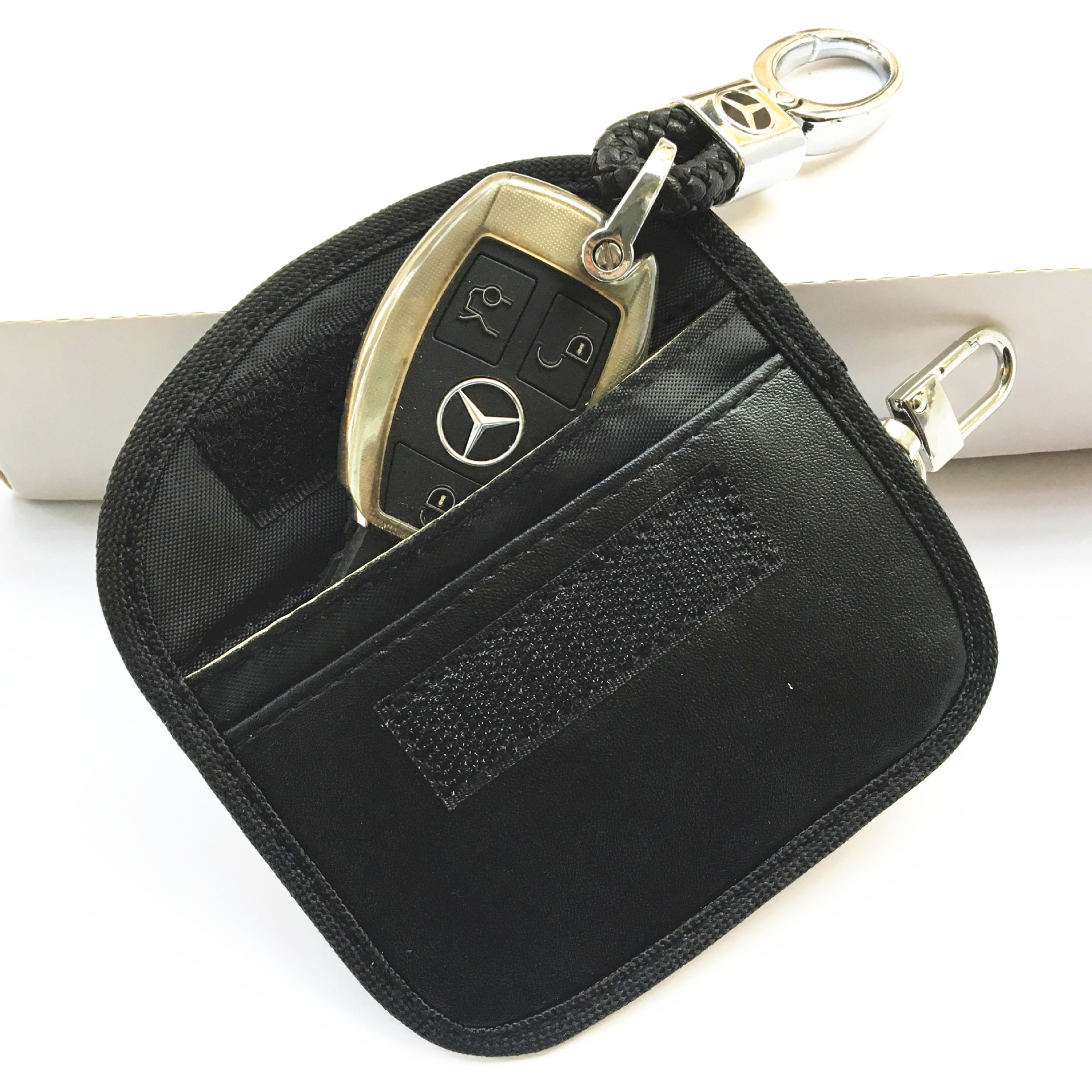 新款小尺寸汽车钥匙遥控屏蔽包防扫描rfid信号屏蔽汽车钥匙套黑色