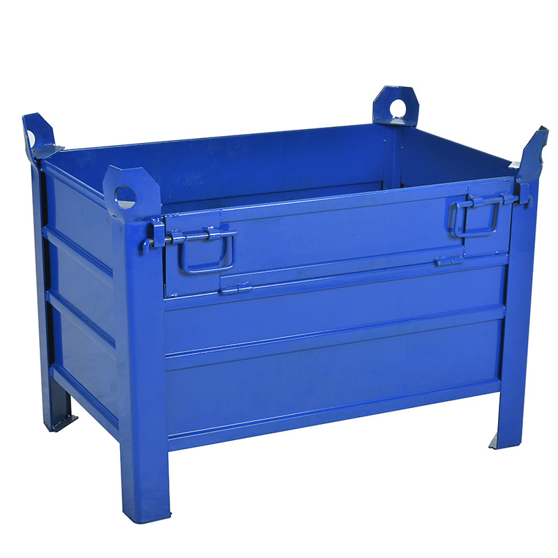 工厂直供钢制料箱金属料架料框重型铁皮箱周转框可堆垛货框废料箱