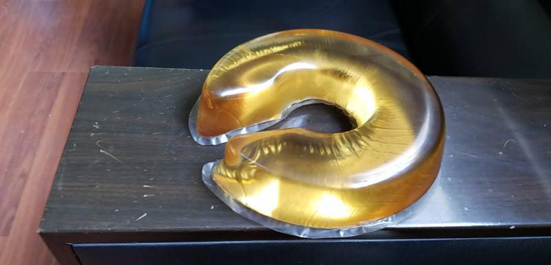 医用黄色体位垫 无底开放式头圈 手术台用c型头圈凝胶垫