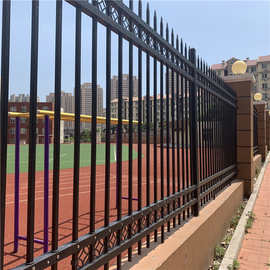 静电喷塑简易锌钢围墙护栏学校庭院方管栏杆别墅铁艺栅栏户外围栏