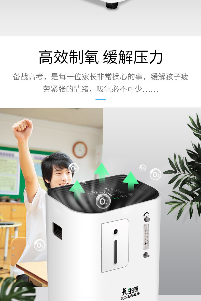 氧生康医用分子筛制氧机家用孕妇家庭吸氧机老人用肺气肿带雾化