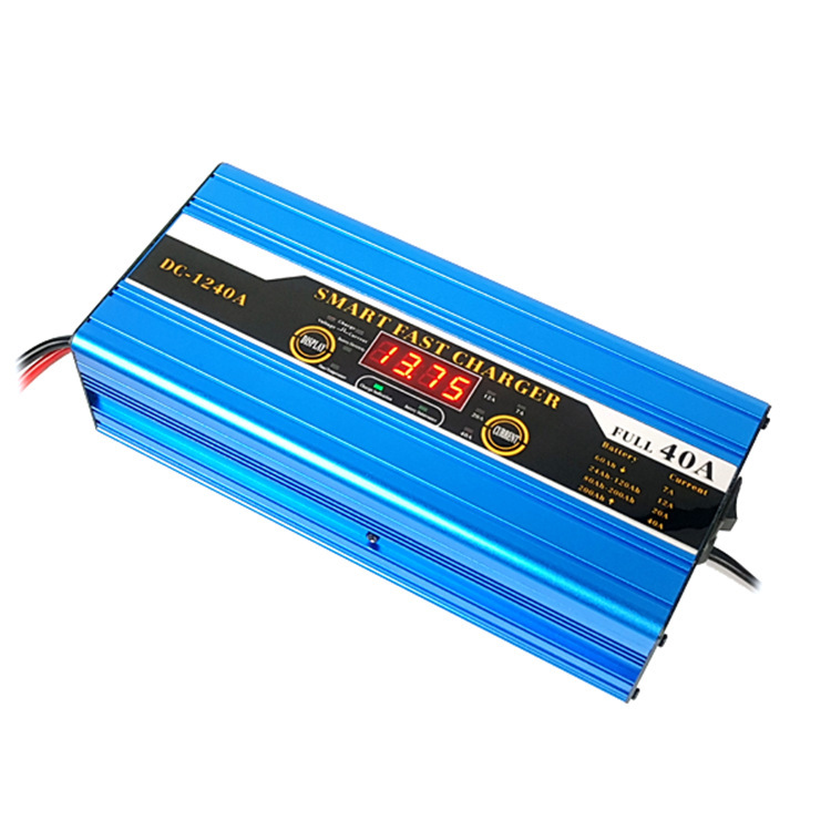 电瓶智能显示12v40a充电器铅酸干电池蓄电池充电器