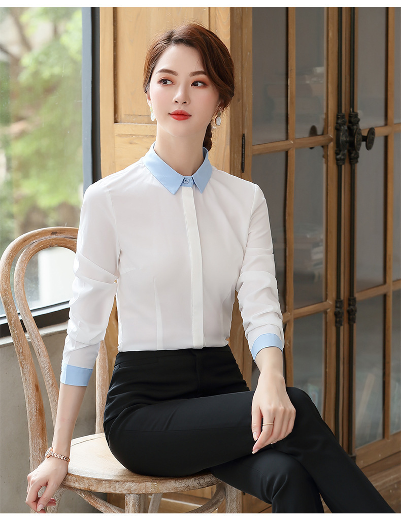 春秋新款修身显瘦办公室女白领衬衫时尚气质长袖衬衣职业2020正装