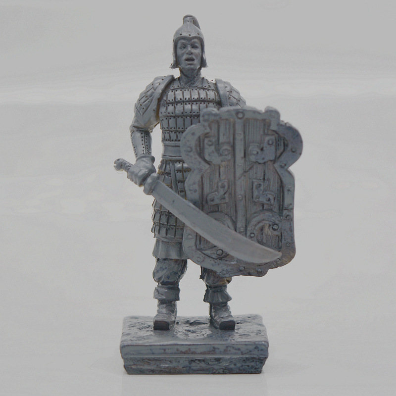 30比金属三国金属模型刘备关羽张飞赵云盾牌兵组合场景公仔手办