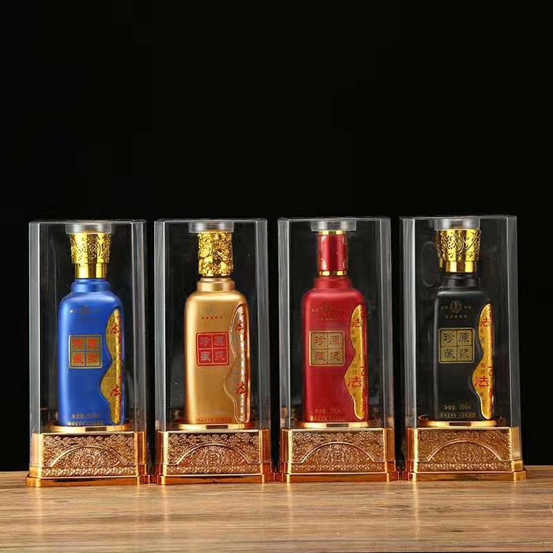 供应亚克力白酒盒子高透明酒盒高档塑料酒盒可定制加工丝印贴花