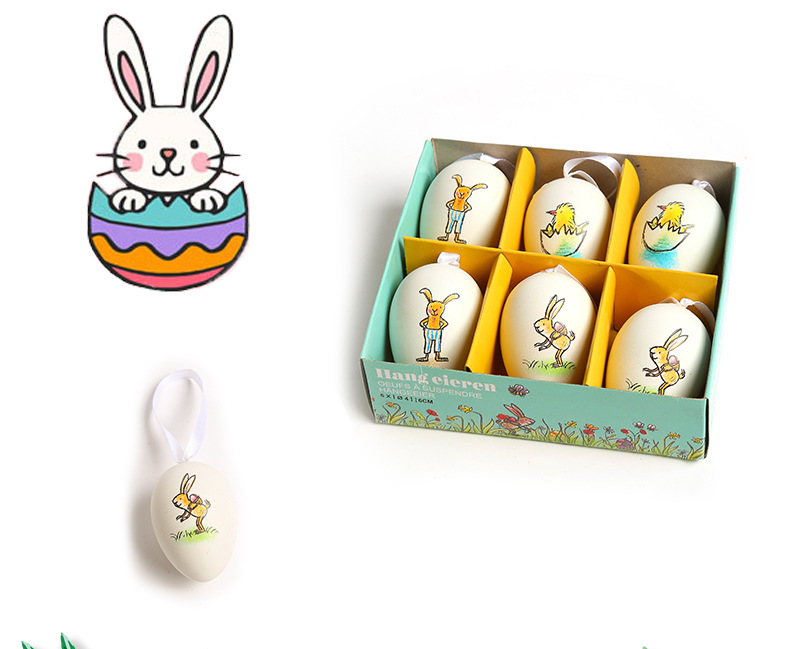 卡通图案彩绘蛋儿童手工创意塑料涂鸦上色彩色鸡蛋壳盒装
