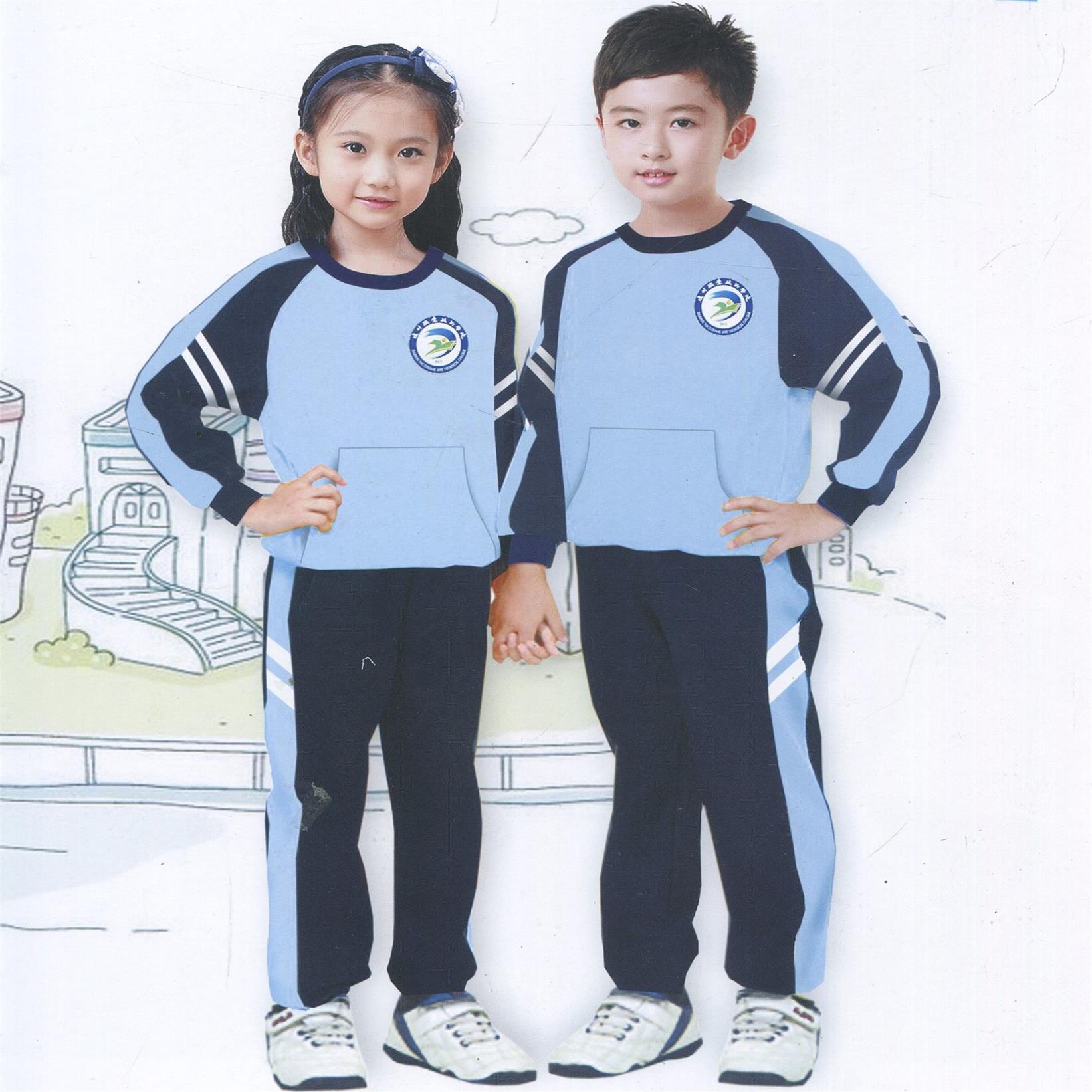 上海校服厂家专业定做中小学生夏季 春秋季运动款学生校服套装